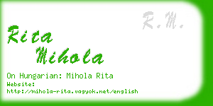 rita mihola business card